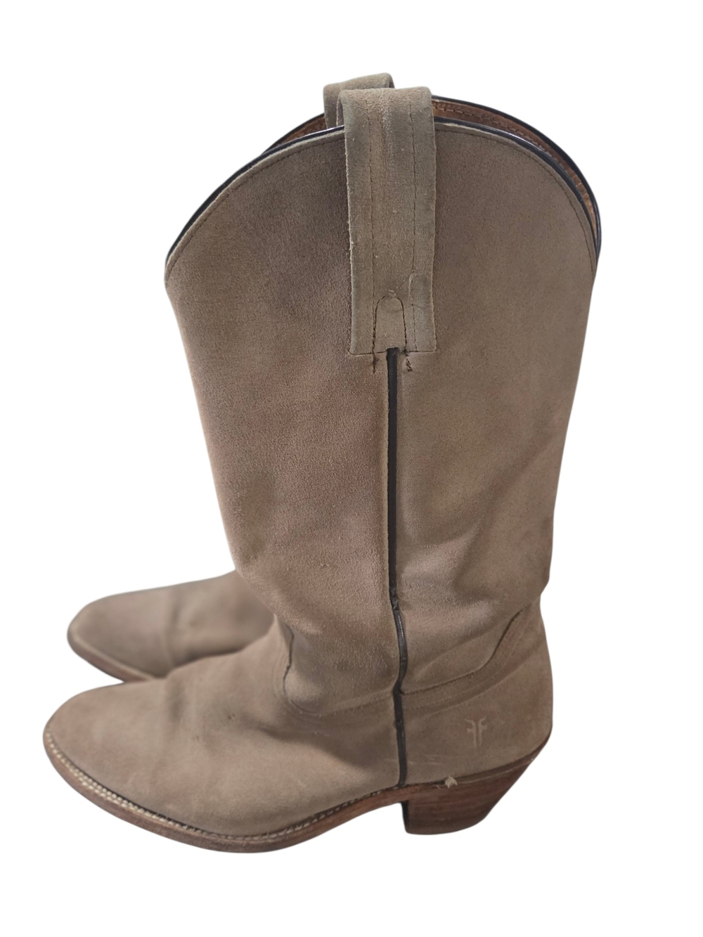VTG FRYE 2302 Suede Leather Western Mid-Calf cowboy Boots 9D made USA